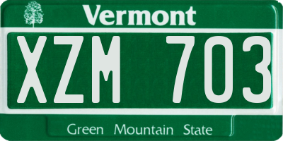 VT license plate XZM703