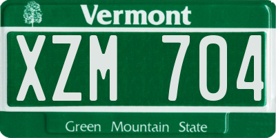 VT license plate XZM704
