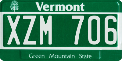VT license plate XZM706