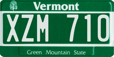 VT license plate XZM710