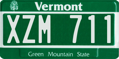 VT license plate XZM711