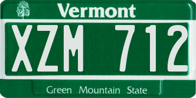 VT license plate XZM712