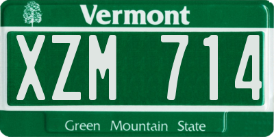 VT license plate XZM714