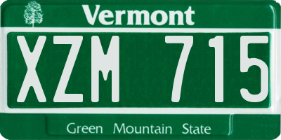 VT license plate XZM715