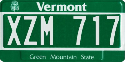 VT license plate XZM717