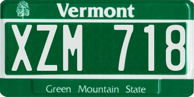 VT license plate XZM718