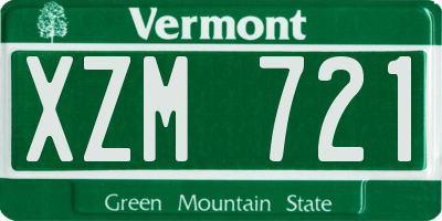 VT license plate XZM721