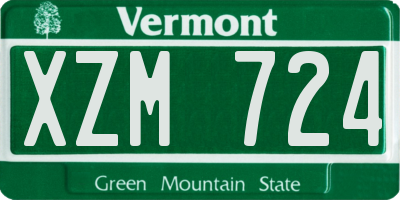 VT license plate XZM724