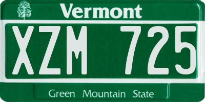 VT license plate XZM725