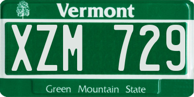 VT license plate XZM729