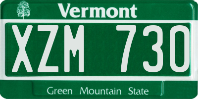 VT license plate XZM730