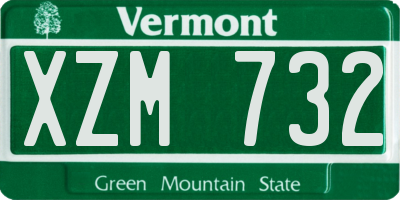 VT license plate XZM732