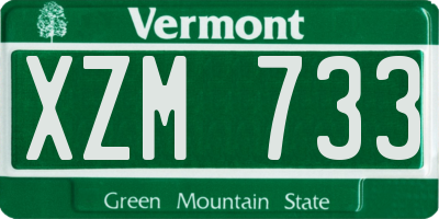 VT license plate XZM733