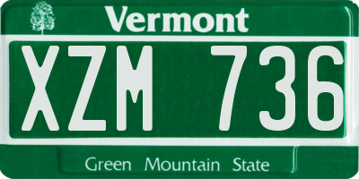 VT license plate XZM736