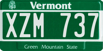 VT license plate XZM737