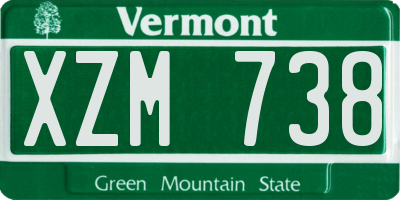 VT license plate XZM738
