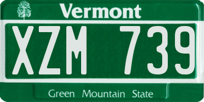 VT license plate XZM739