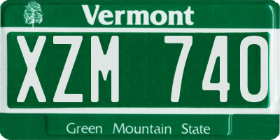 VT license plate XZM740