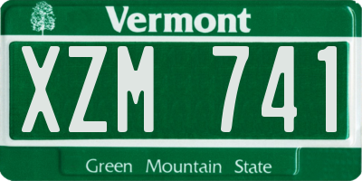 VT license plate XZM741