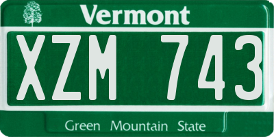 VT license plate XZM743