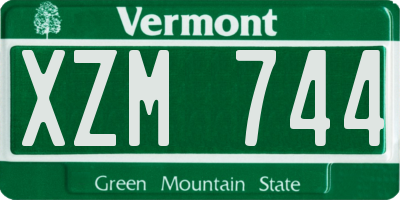 VT license plate XZM744