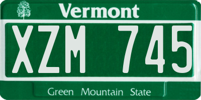VT license plate XZM745