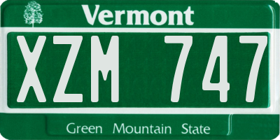 VT license plate XZM747