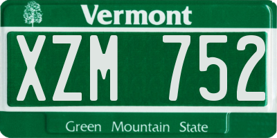 VT license plate XZM752