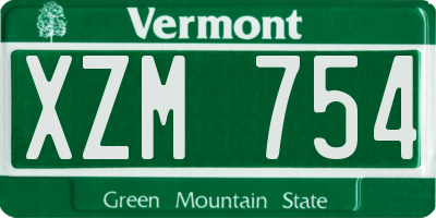 VT license plate XZM754