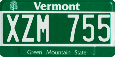 VT license plate XZM755
