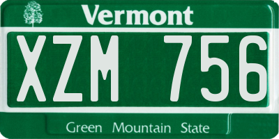 VT license plate XZM756