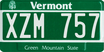 VT license plate XZM757