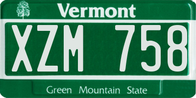 VT license plate XZM758