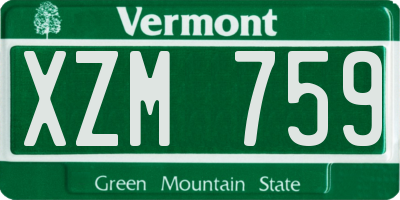 VT license plate XZM759