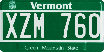 VT license plate XZM760