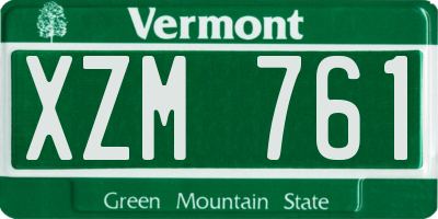 VT license plate XZM761