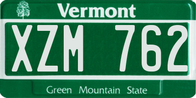 VT license plate XZM762