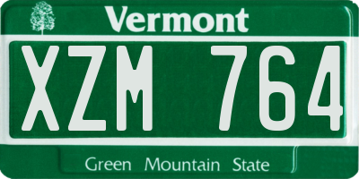 VT license plate XZM764