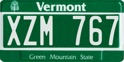 VT license plate XZM767