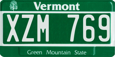 VT license plate XZM769