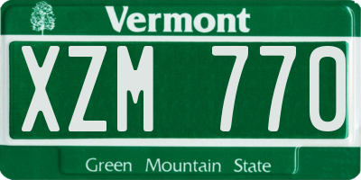 VT license plate XZM770