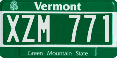 VT license plate XZM771