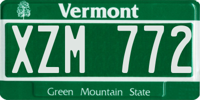 VT license plate XZM772