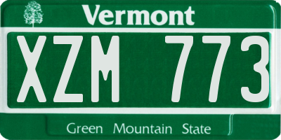 VT license plate XZM773