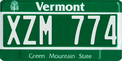 VT license plate XZM774