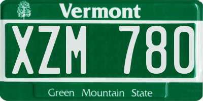 VT license plate XZM780
