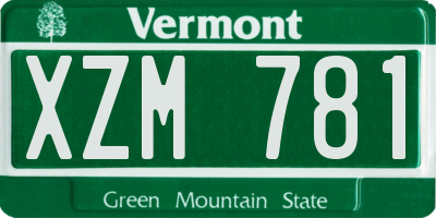 VT license plate XZM781