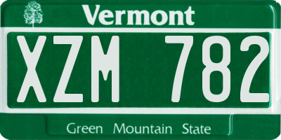 VT license plate XZM782