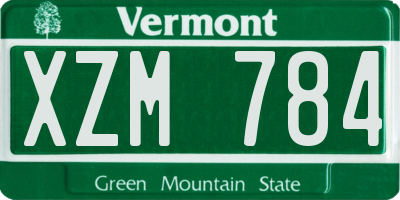 VT license plate XZM784