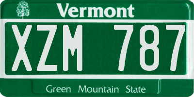 VT license plate XZM787